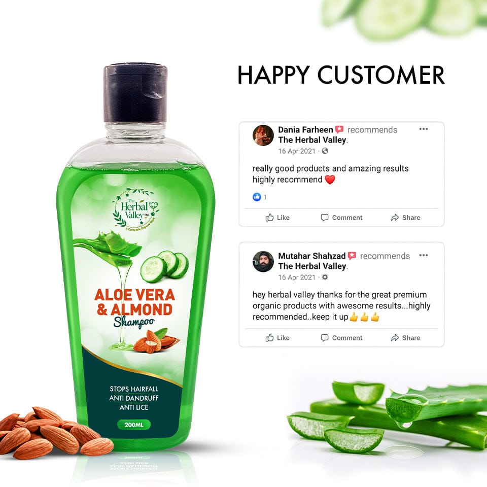 Aloe Vera & Almond Anti Dandruff Shampoo/ Makes Hair Shiny & Straight