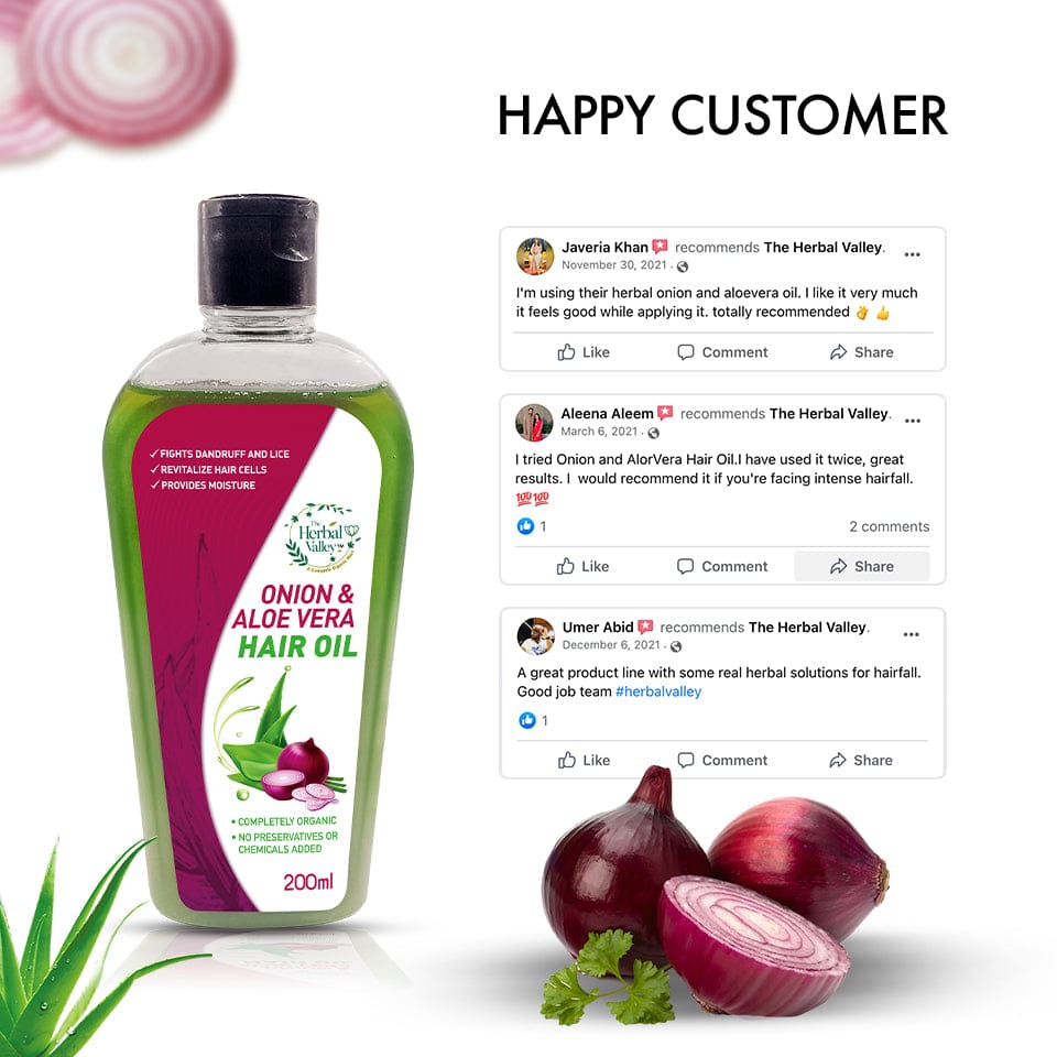Onion & Aloe Vera Oil for Hair-fall/Regrowth 100% result